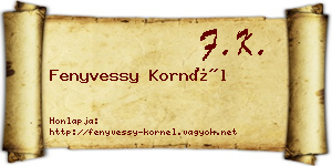 Fenyvessy Kornél névjegykártya