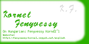 kornel fenyvessy business card